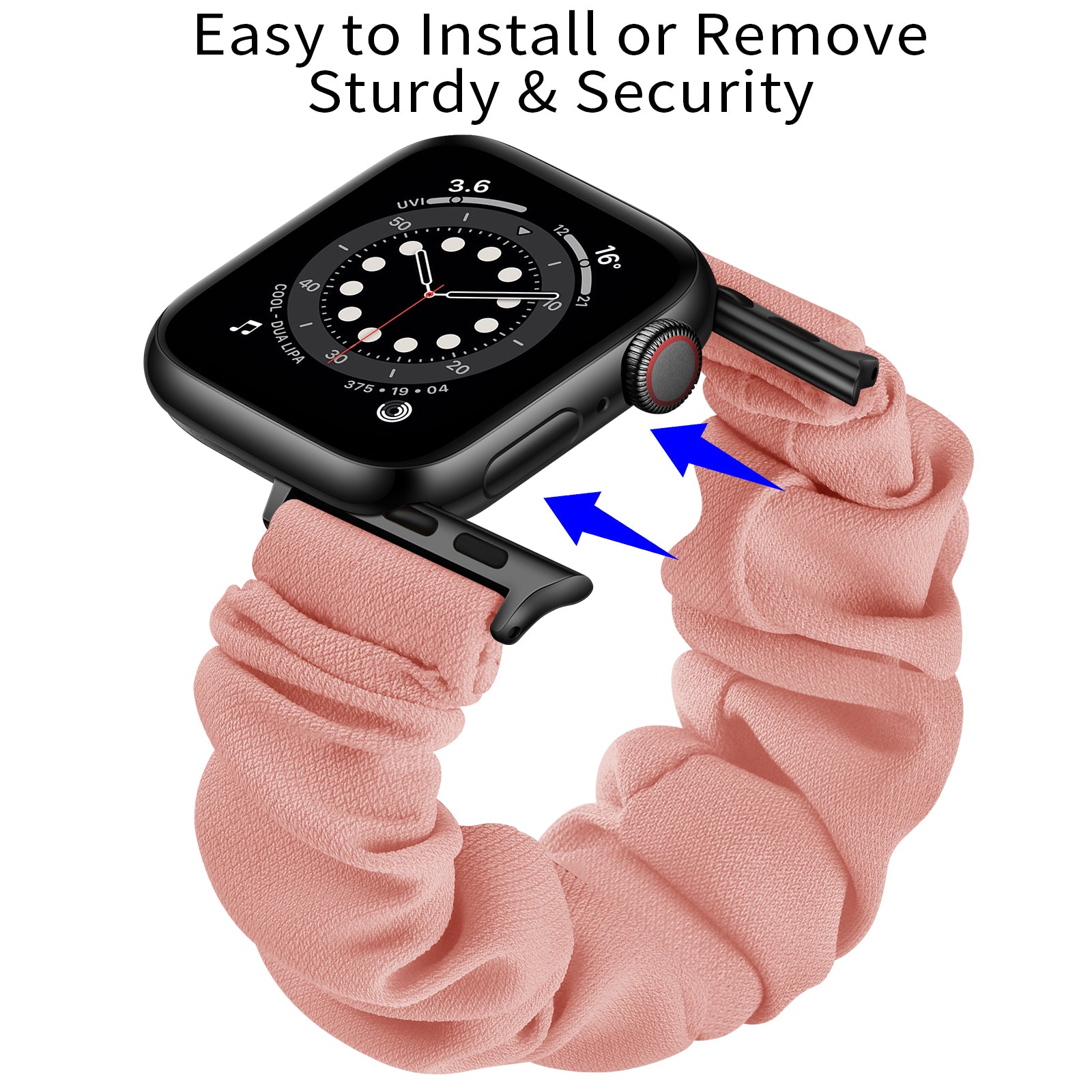 Elastic Hair Band Replacement Watch Strap for Apple Watch Series 9 8 7 6 SE (2023) SE(2022) 40mm 3 2 1 38mm Size: S Elastic Hair Band Replacement Watch Strap for Apple Watch Series 9 8 7 6 SE (2023) SE(2022) 40mm 3 2 1 38mm Size: S